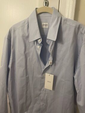 Armani Collezioni Men's Pale Blue Dress Shirt - Classic Spread Collar